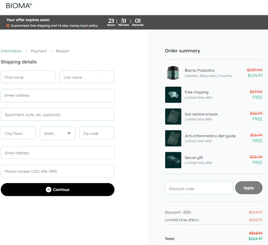 bioma GLP-1 order page